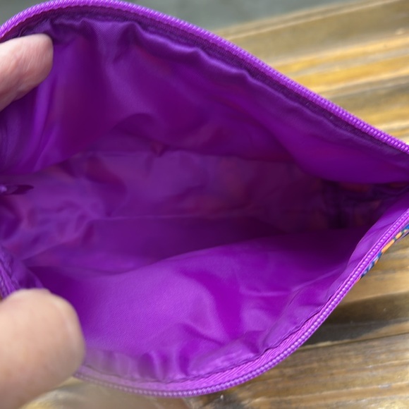 Clinique Purple Butterfly Print Cosmetic Makeup Bag 8.5 x 5 inches - Picture 6 of 8